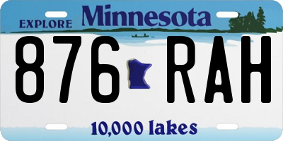 MN license plate 876RAH