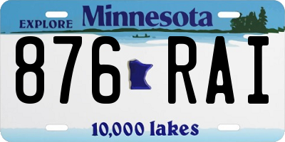 MN license plate 876RAI