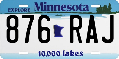 MN license plate 876RAJ