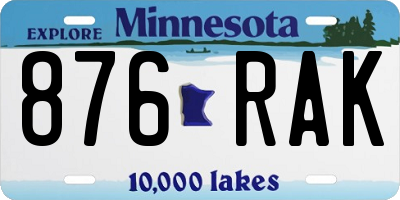 MN license plate 876RAK