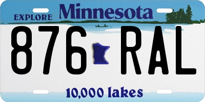 MN license plate 876RAL