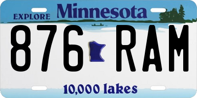 MN license plate 876RAM