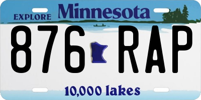MN license plate 876RAP