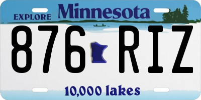 MN license plate 876RIZ
