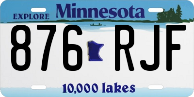 MN license plate 876RJF