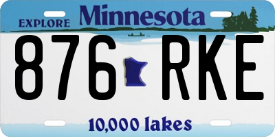 MN license plate 876RKE