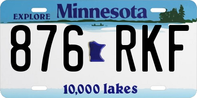 MN license plate 876RKF