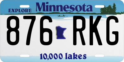 MN license plate 876RKG