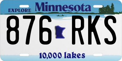 MN license plate 876RKS