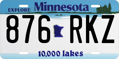 MN license plate 876RKZ