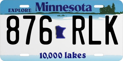 MN license plate 876RLK