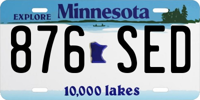 MN license plate 876SED