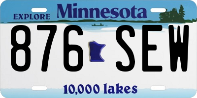 MN license plate 876SEW