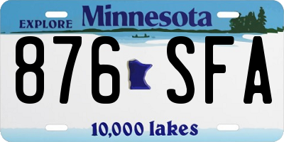 MN license plate 876SFA