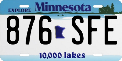 MN license plate 876SFE