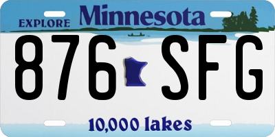 MN license plate 876SFG
