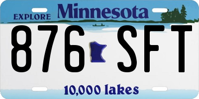 MN license plate 876SFT
