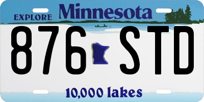 MN license plate 876STD