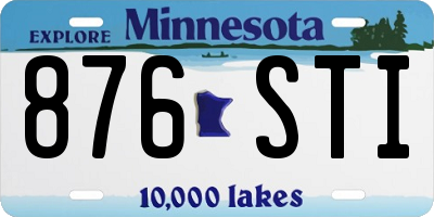 MN license plate 876STI