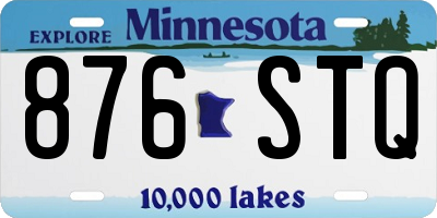 MN license plate 876STQ