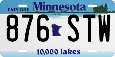 MN license plate 876STW