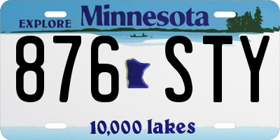 MN license plate 876STY