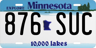 MN license plate 876SUC