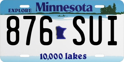 MN license plate 876SUI