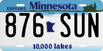 MN license plate 876SUN