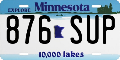 MN license plate 876SUP