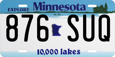 MN license plate 876SUQ