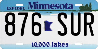MN license plate 876SUR