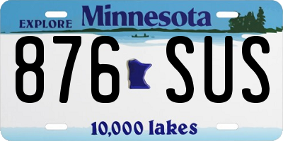 MN license plate 876SUS
