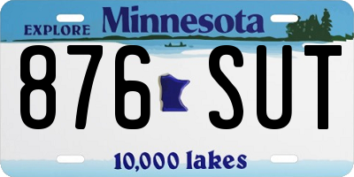 MN license plate 876SUT