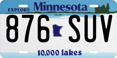 MN license plate 876SUV