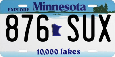 MN license plate 876SUX