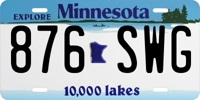 MN license plate 876SWG