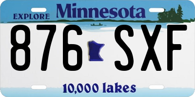MN license plate 876SXF