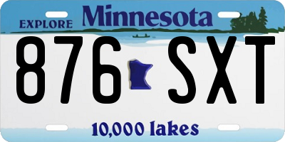MN license plate 876SXT