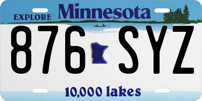 MN license plate 876SYZ