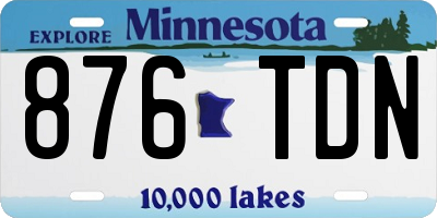MN license plate 876TDN