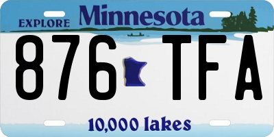 MN license plate 876TFA