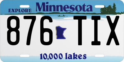 MN license plate 876TIX