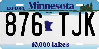 MN license plate 876TJK