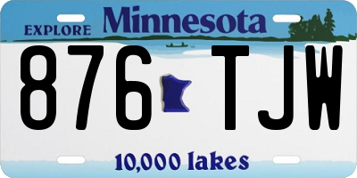 MN license plate 876TJW