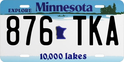 MN license plate 876TKA