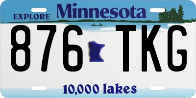 MN license plate 876TKG