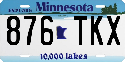 MN license plate 876TKX