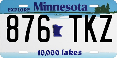 MN license plate 876TKZ