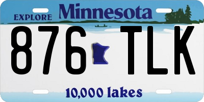 MN license plate 876TLK